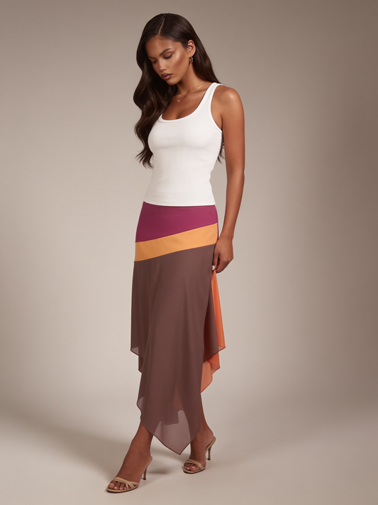 Solstice Color-Block Maxi Skirt