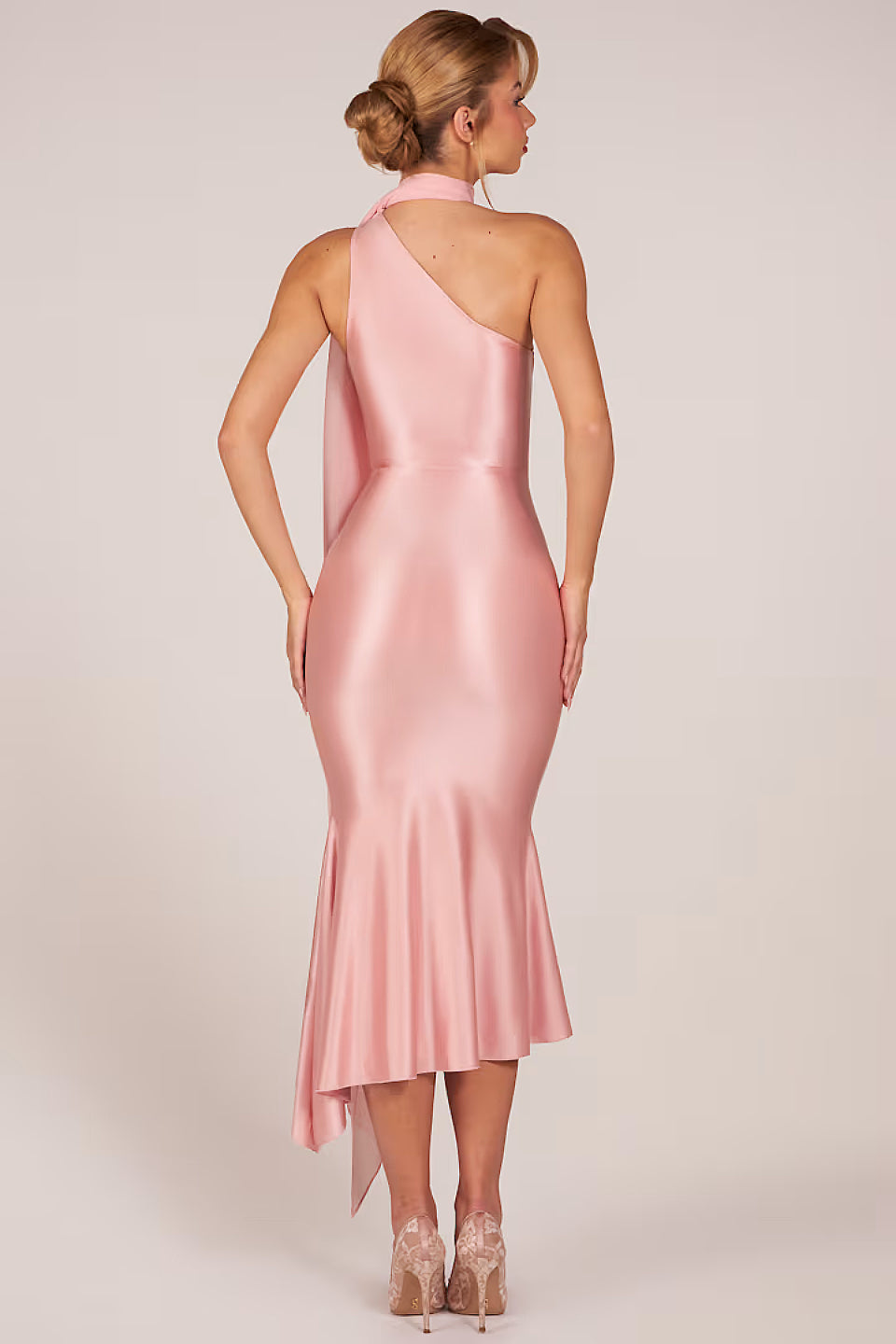 Celine One-Shoulder Midi Dress
