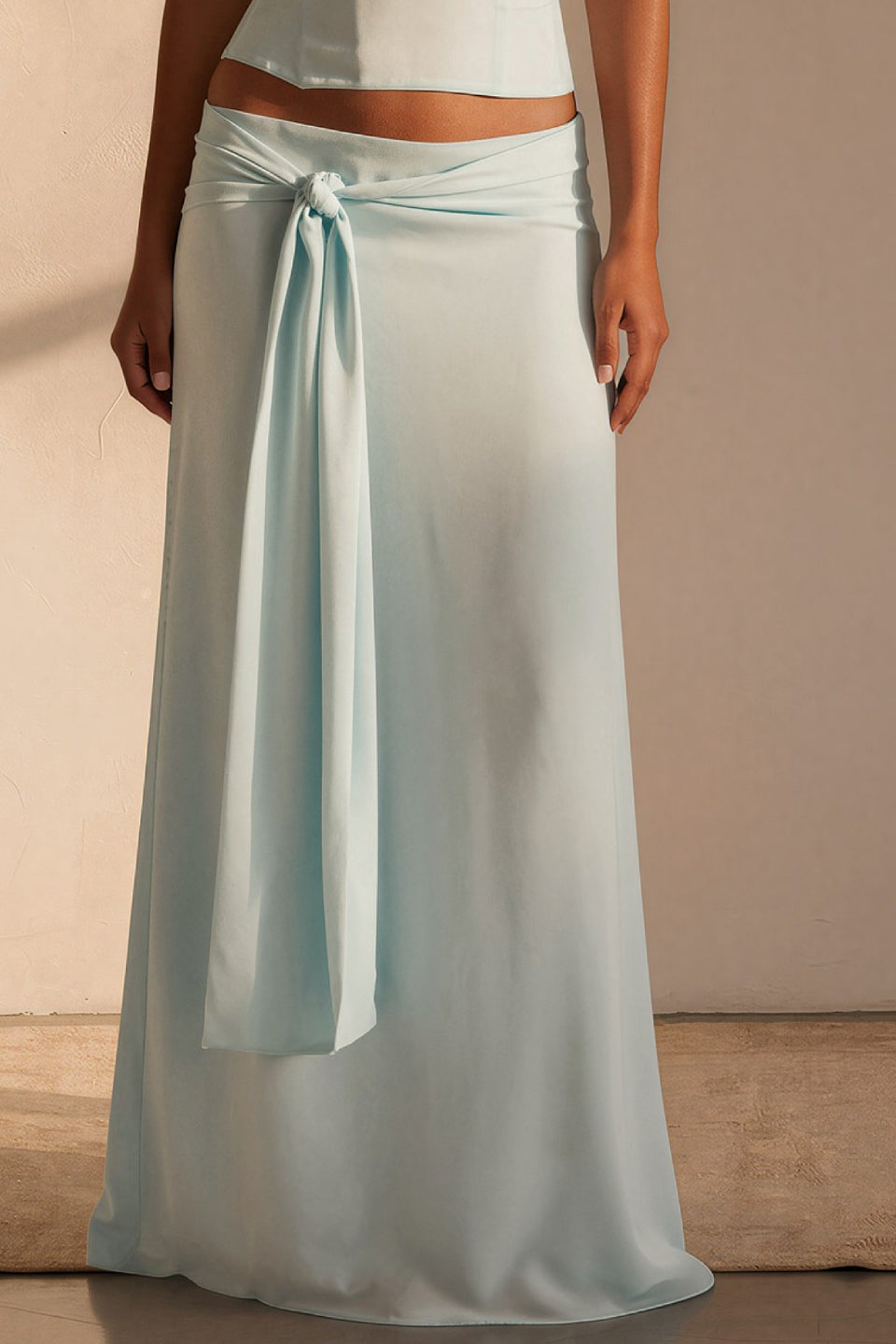 Bay Front-Tie Maxi Skirt
